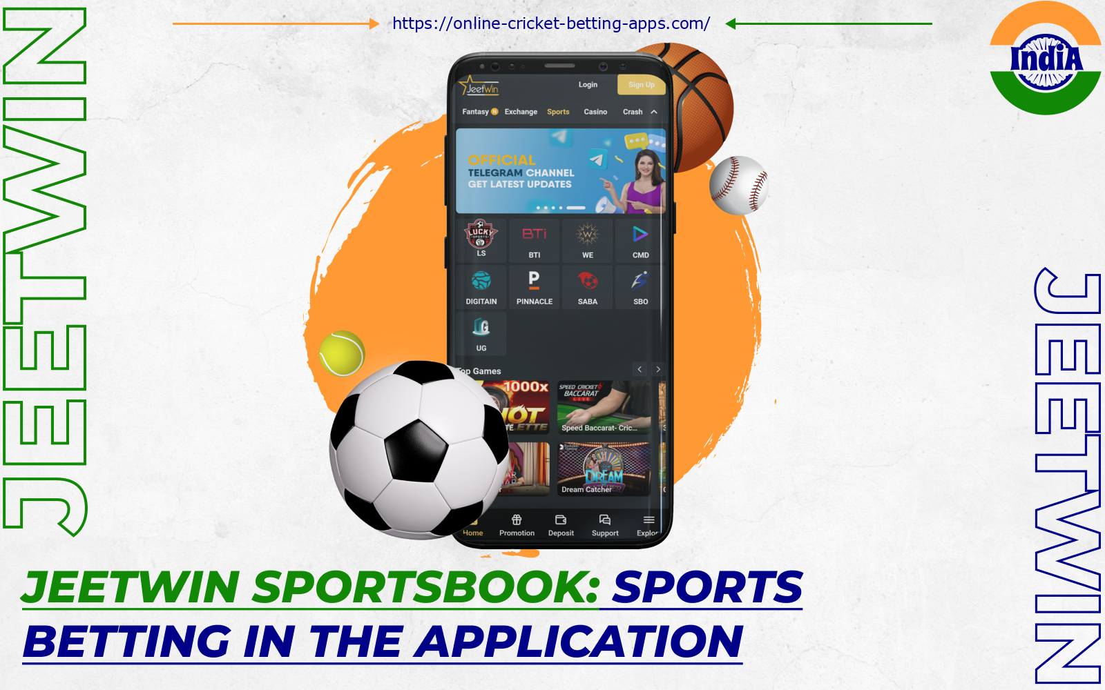 Through the Jeetwin India app, you can bet on any global sporting event, both pre-match and real-time