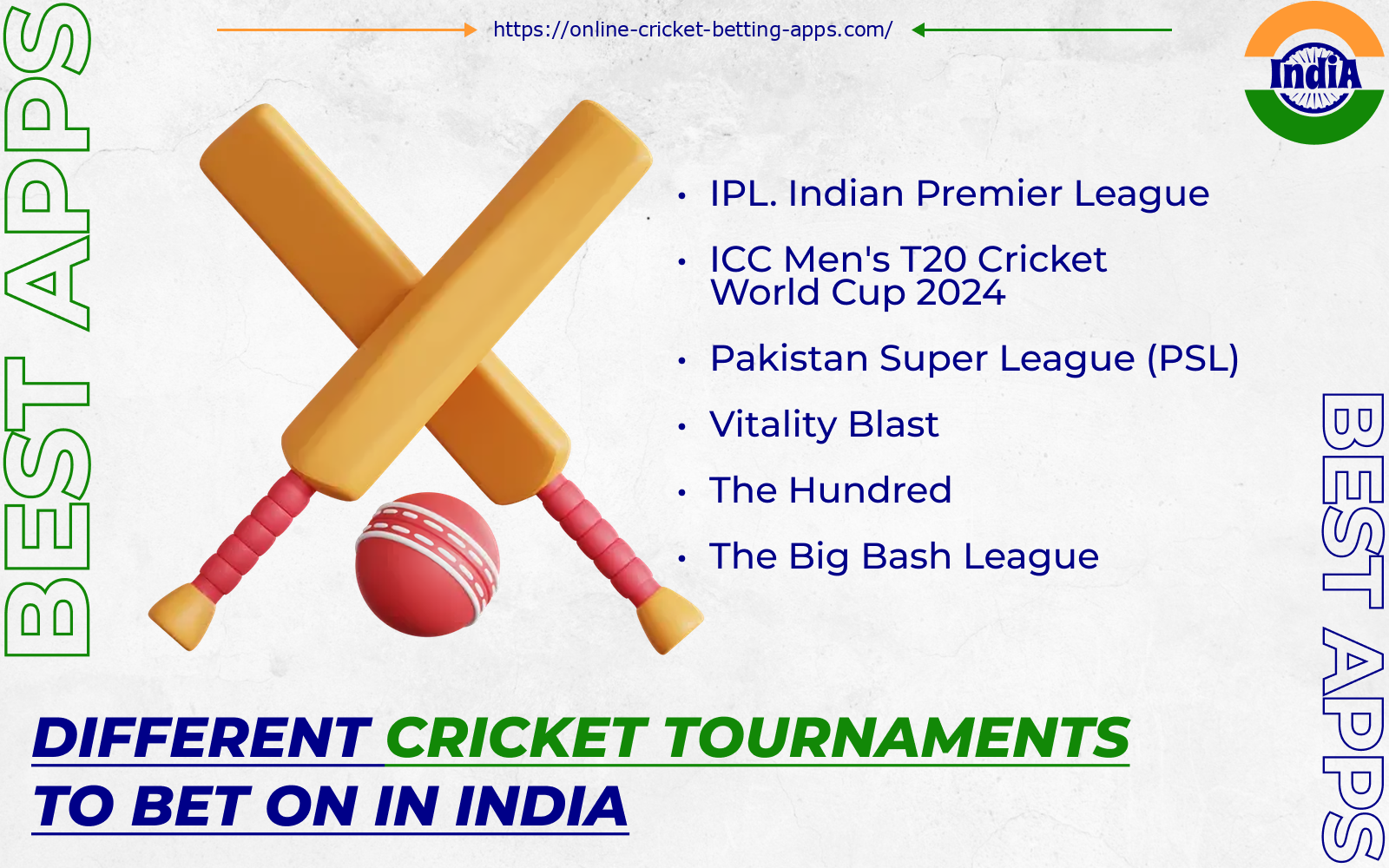 Using cricket betting apps, Indian bettors can bet on any official tournament, both international and regional
