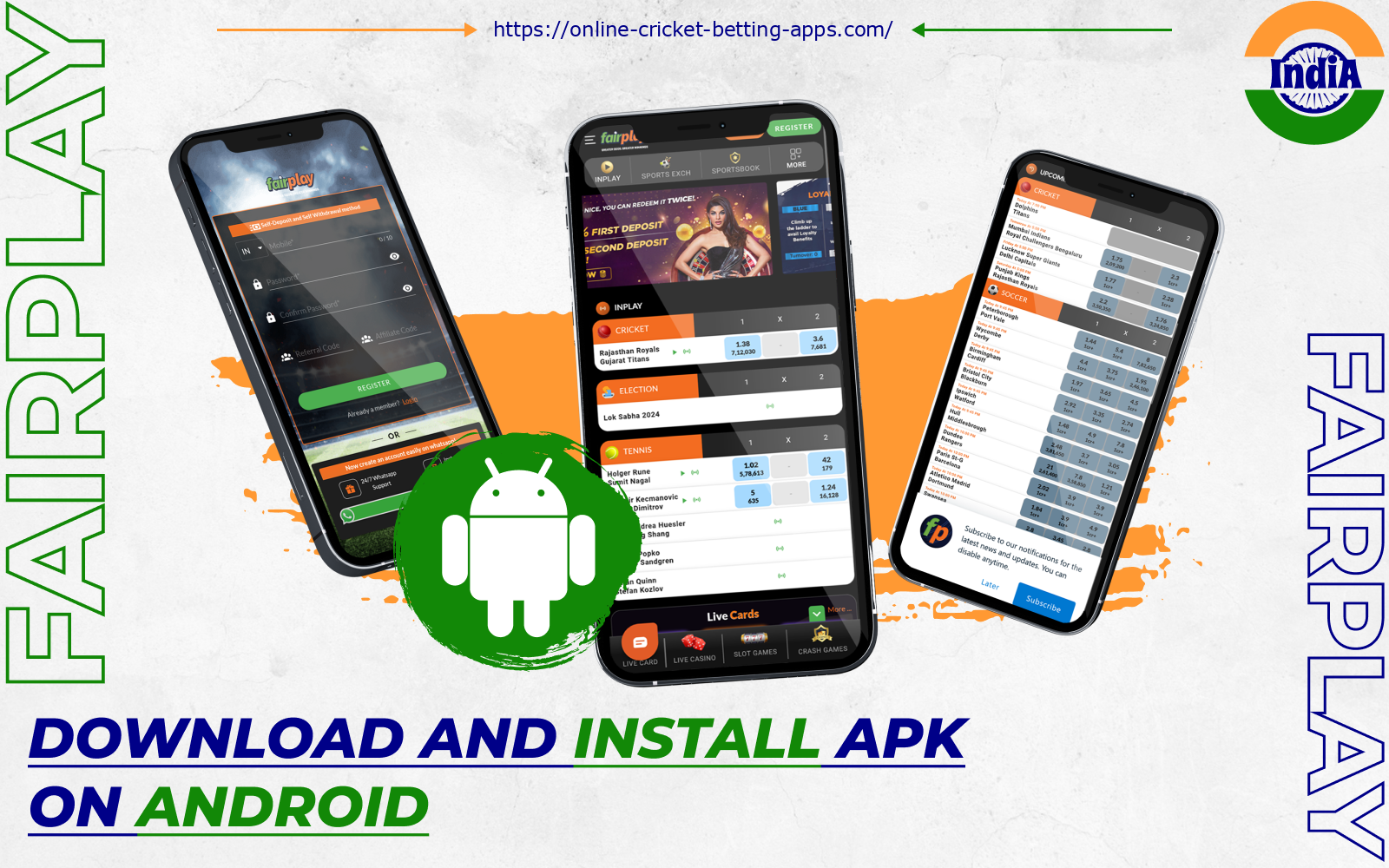 After downloading the Fairplay app on Android, Indian players will be able to bet on cricket and play casino games at their convenience