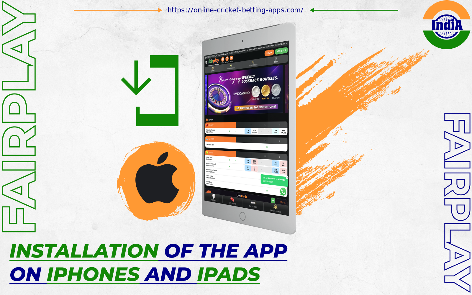 Fairplay Casino has a handy app for iOS devices that Indian gamblers can download for free