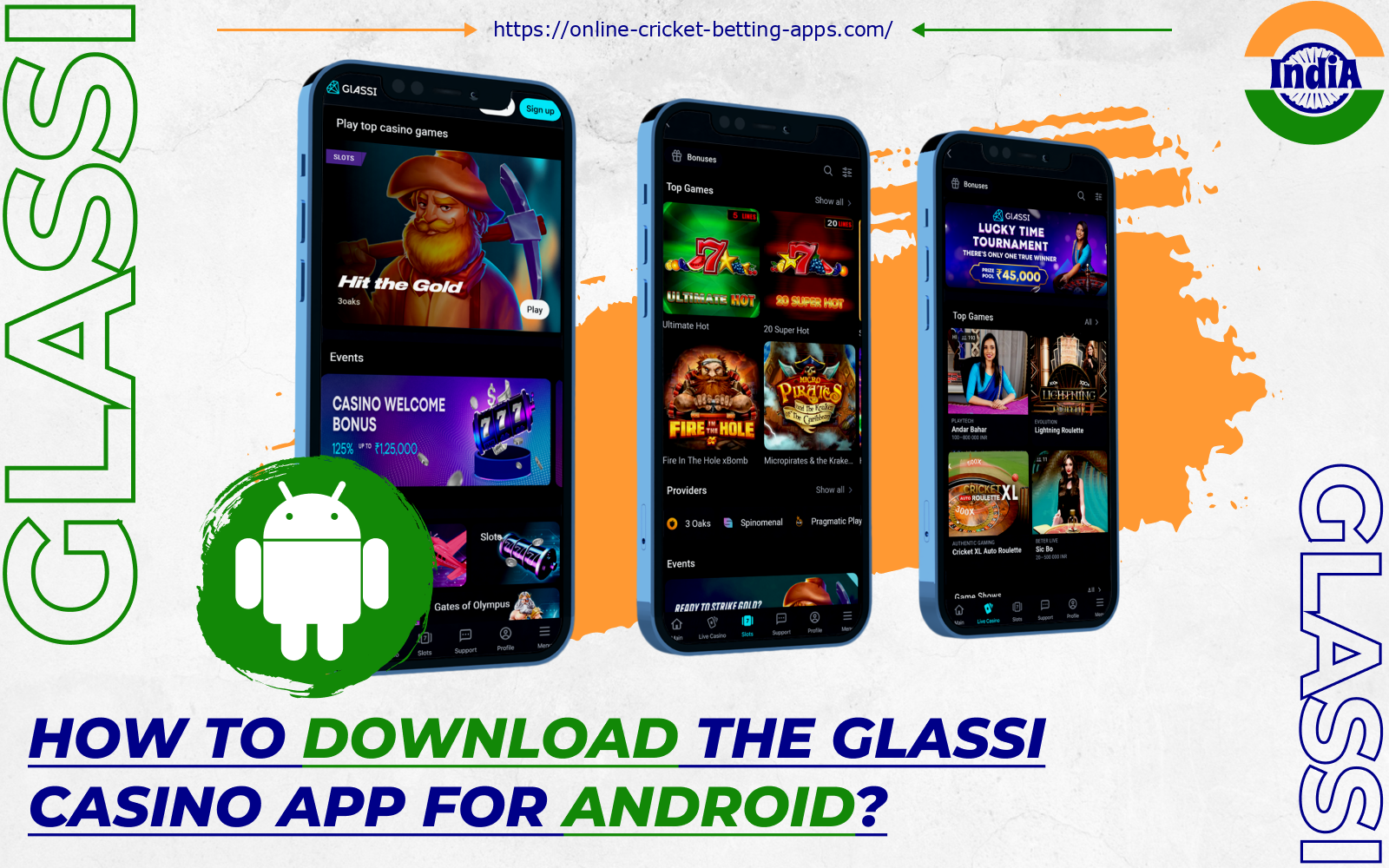 Glassi's Android app allows Indian users to bet and play casino games at any convenient moment