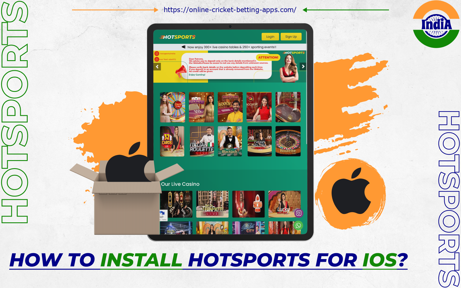 After installing the HotSports betting app on iOS, players from India can bet and play in casinos