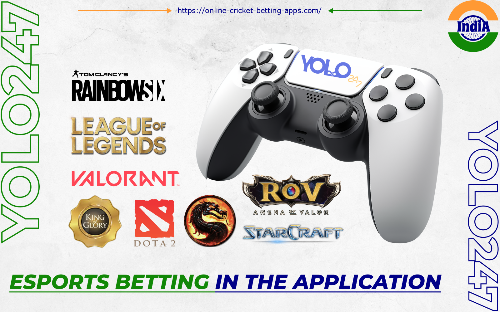 Yolo247 users from India can bet on official cyber sports matches in popular disciplines