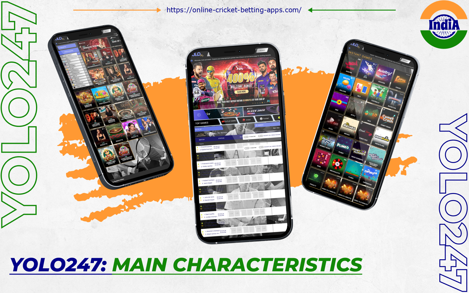 By downloading the Yolo247 mobile app, players from India will have in their pocket a complete set of tools required for betting on all popular sports disciplines as well as casino games