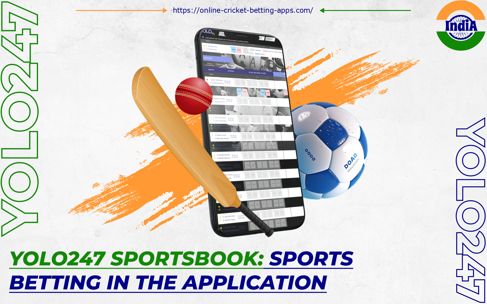 Indian punters can bet on all official matches in over 30 sports disciplines on the Yolo247 app