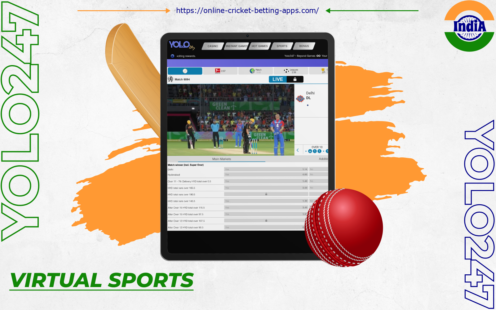 Yolo247 app users from India can bet on virtual sports matches