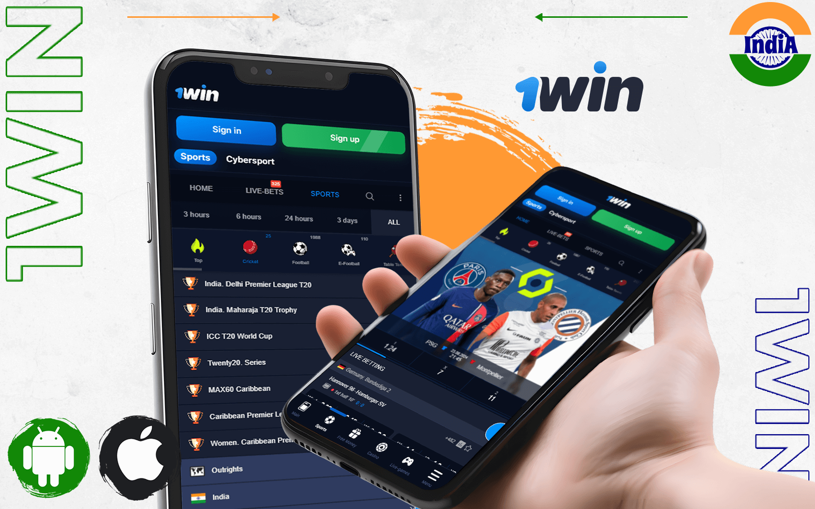 1win's IPL betting app for Android and iOS with a great bonus offer