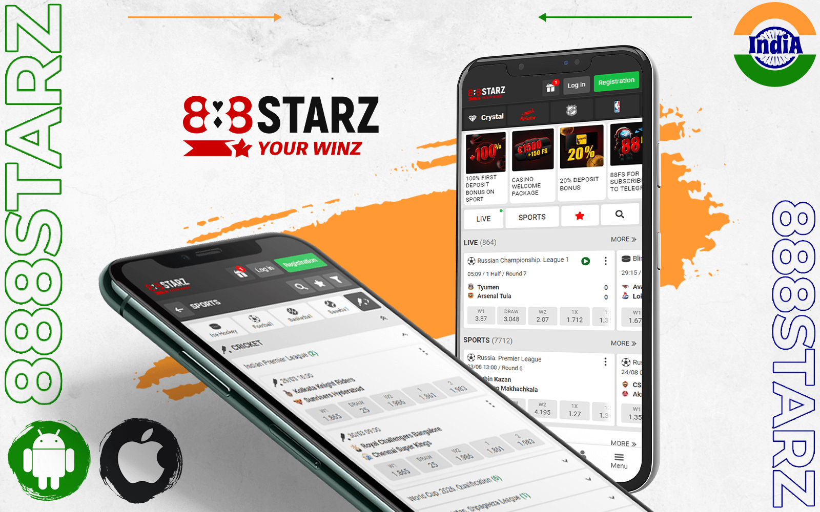 888starz's IPL betting app for Android and iOS with a great bonus offer