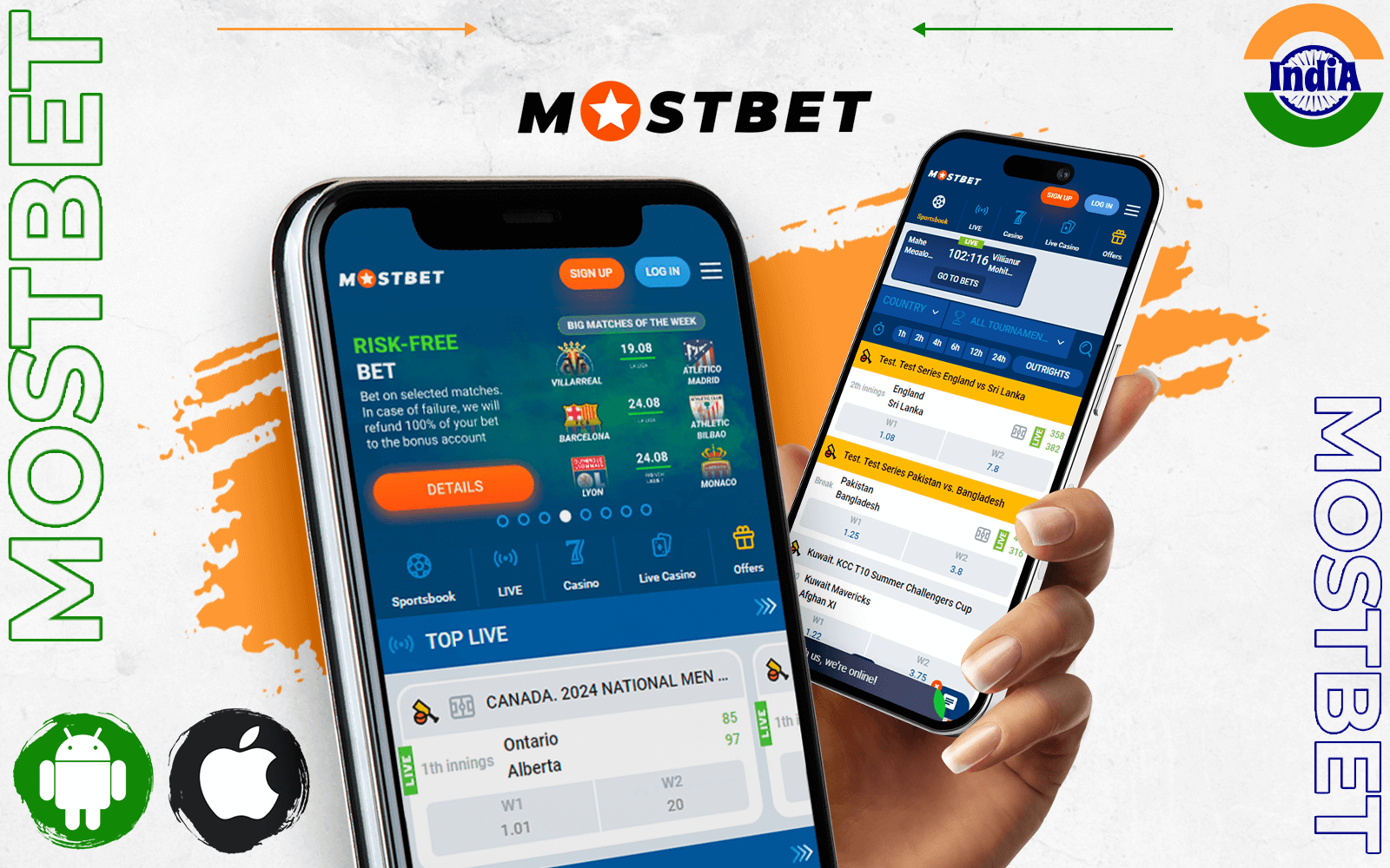 Mostbet's IPL betting app for Android and iOS with a great bonus offer