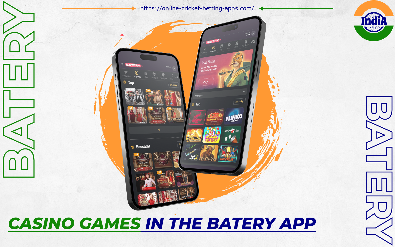 The Batery app offers a variety of casino games that Indians can enjoy either for real money or in demo mode