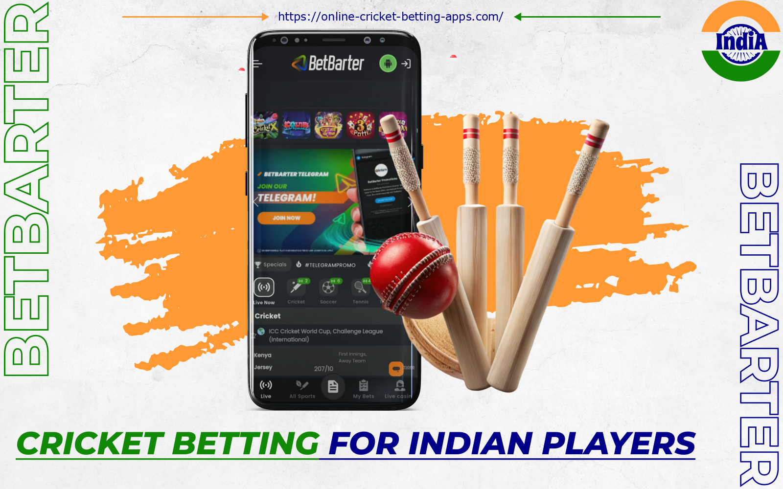 Cricket is one of the most popular sports to bet on the Betbarter app among punters in India