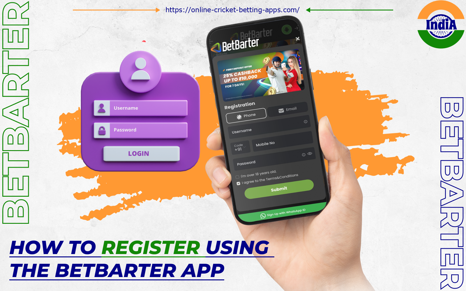 To enjoy all the benefits of the casino, players from India need to create an account on the Betbarter app