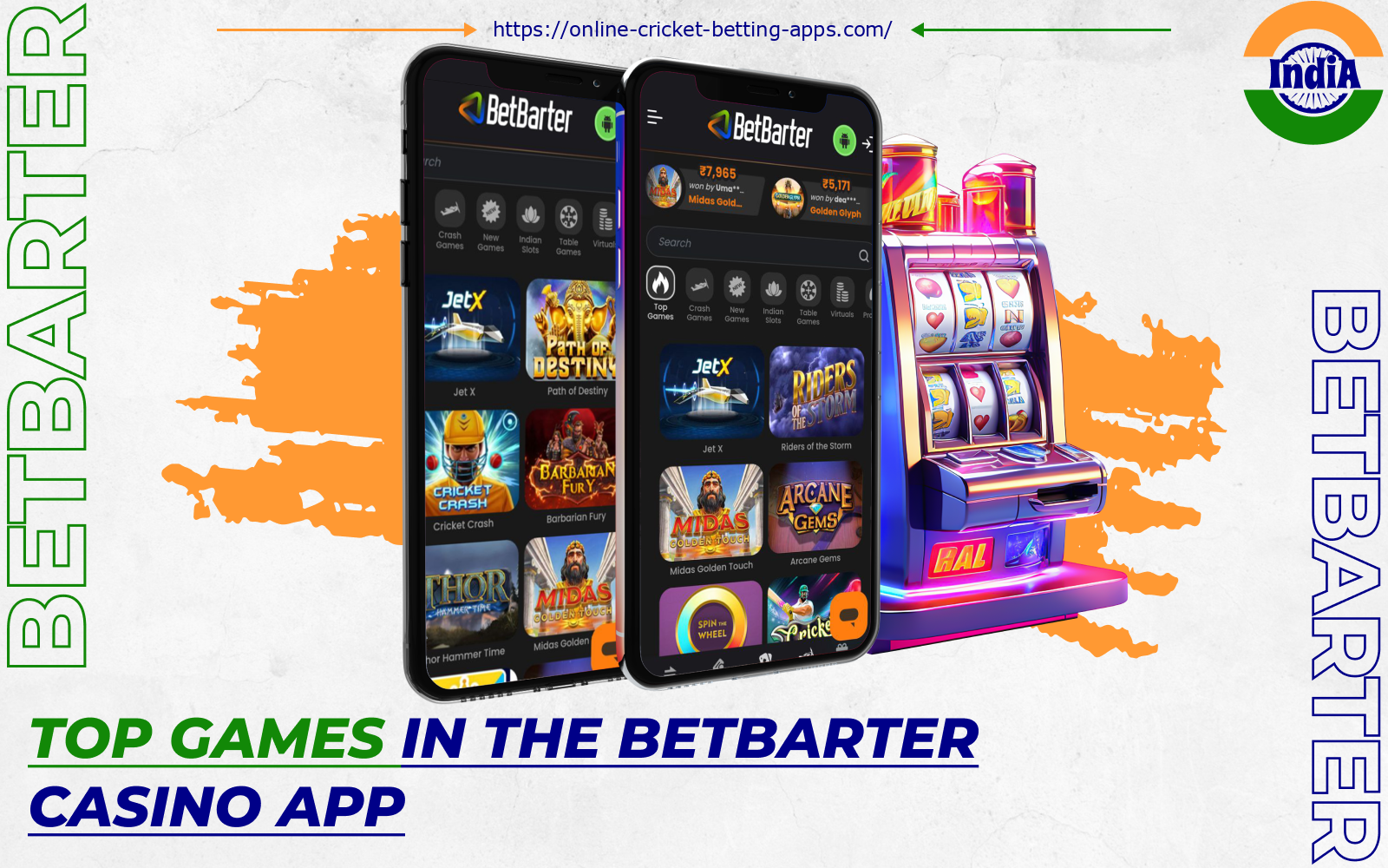 Betbarter's casino section has instant and original live games available to players in India