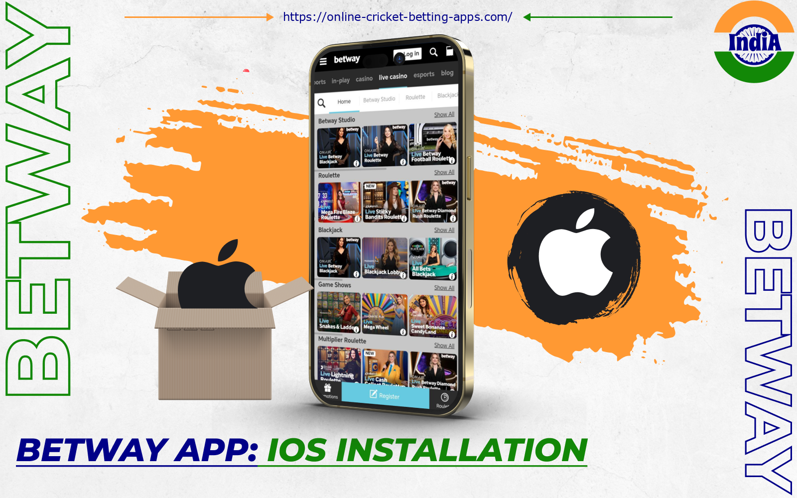 After installing the Betway app on iOS, players from India will be able to bet on cricket and play casino games at any time