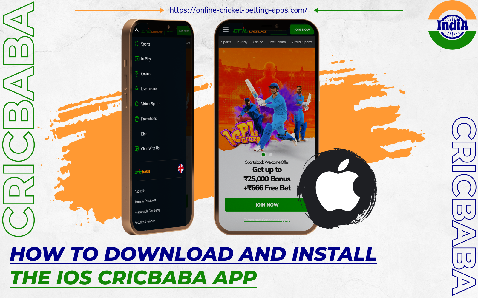 After installing the Cricbaba app on iOS, players from India will be able to bet on sports and play casino games anywhere and anytime