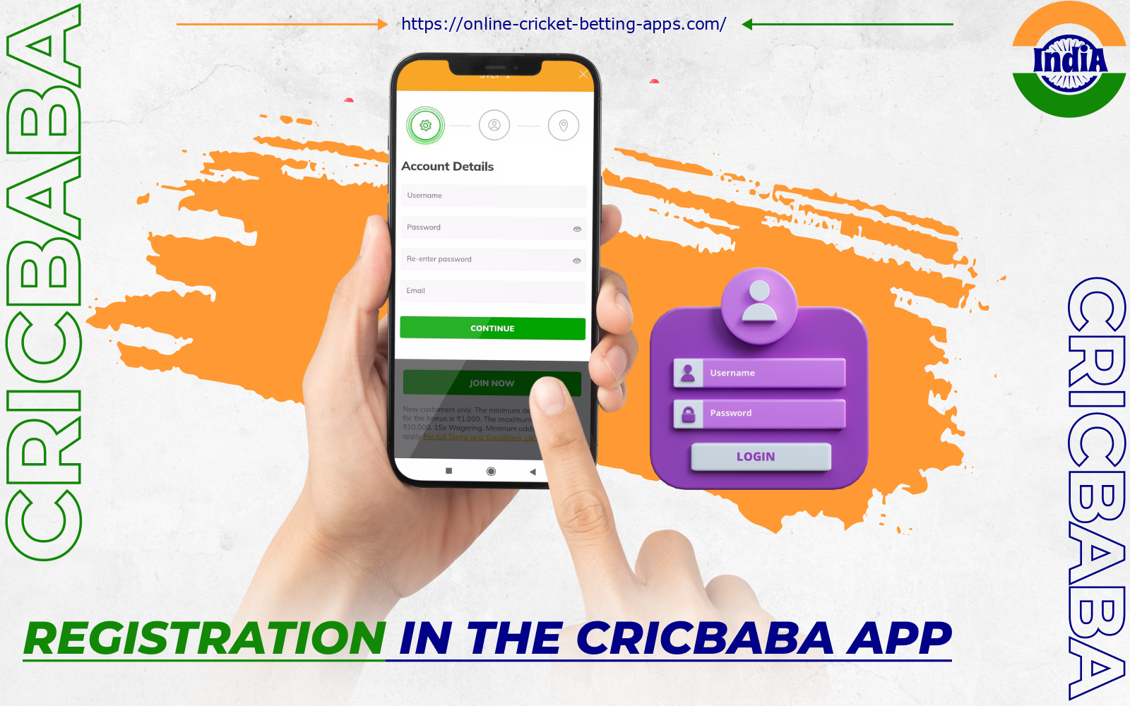 After downloading the Cricbaba casino app, you need to create a profile, after which players from India will have access to all casino features