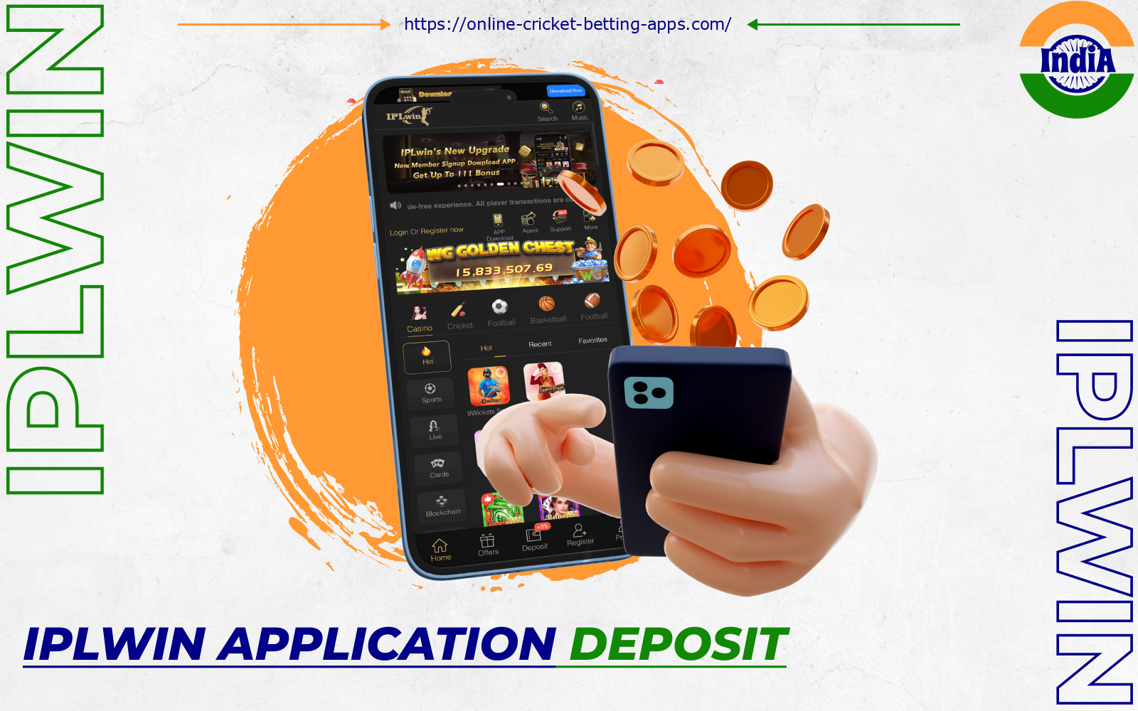 Available deposit methods include both electronic/cryptocurrency wallets and bank transfers in the IPLwin app