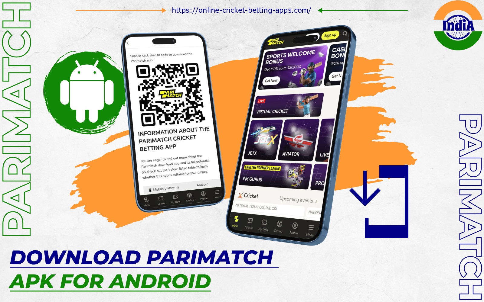 After installing the Parimatch app on Android, players from India will be able to bet on sports and play casino games at any time