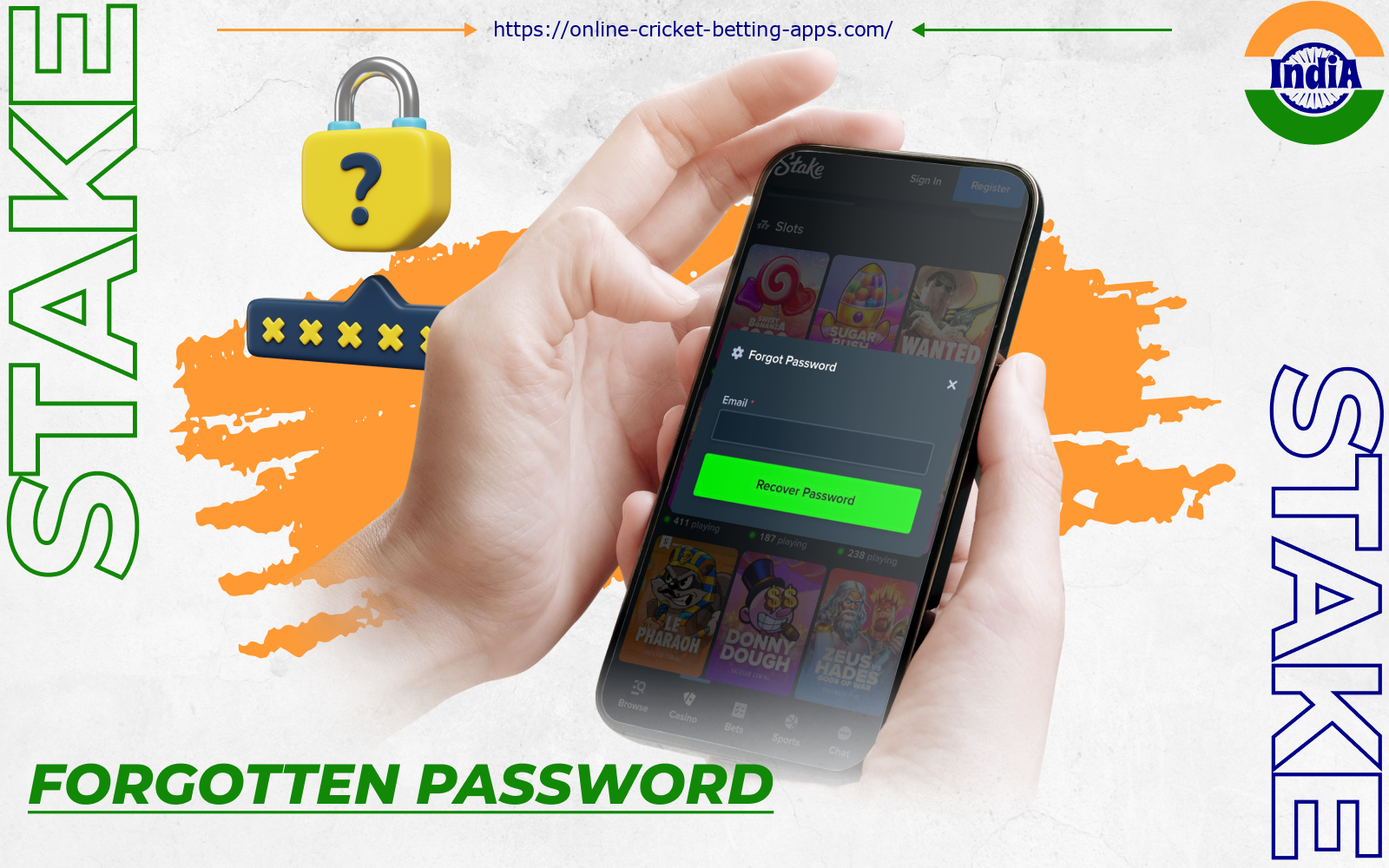 Players from India can easily regain access to their Stake mobile account if they forget their password