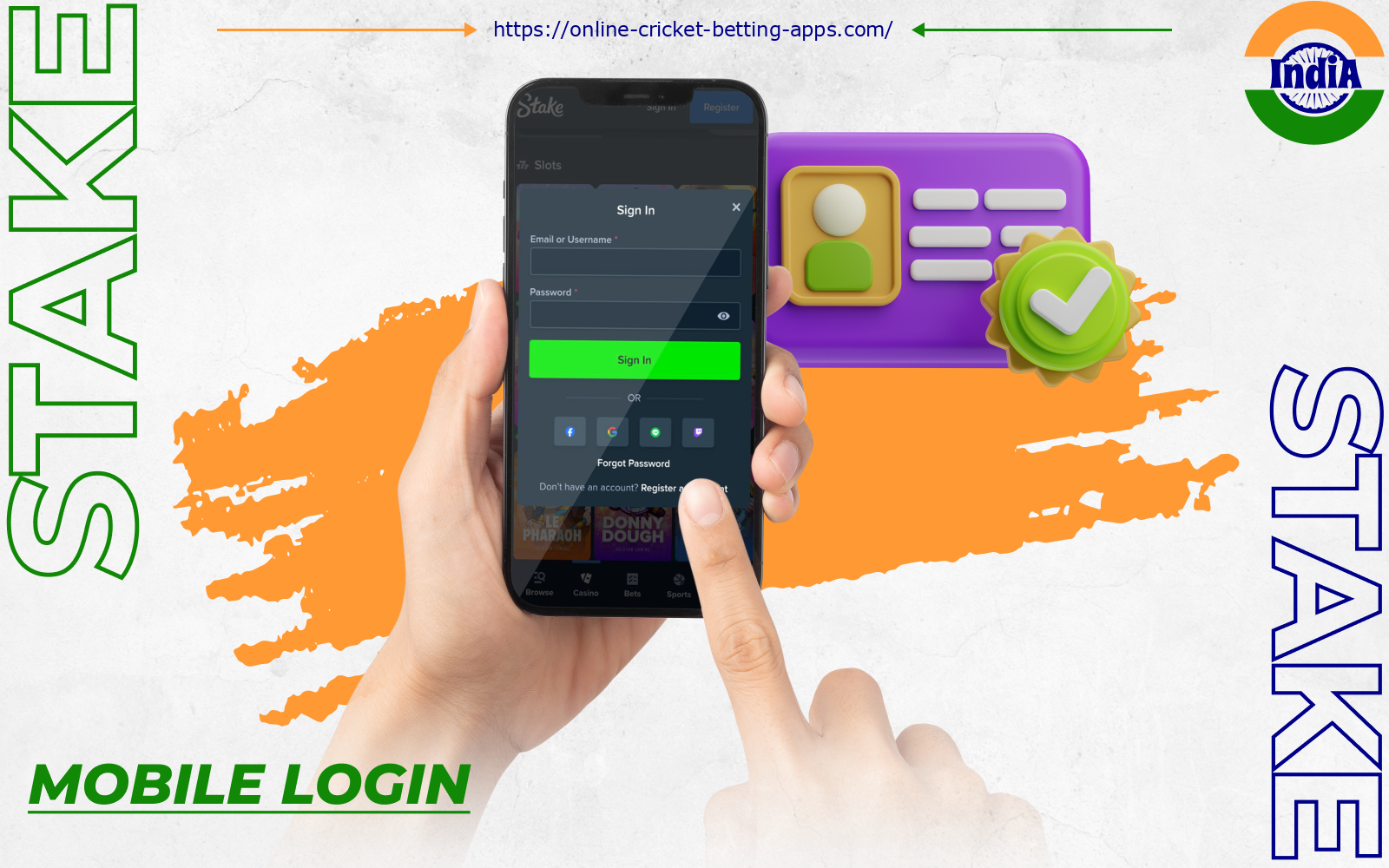 Players from India who have already registered on the desktop site can log into their account through the Stake app