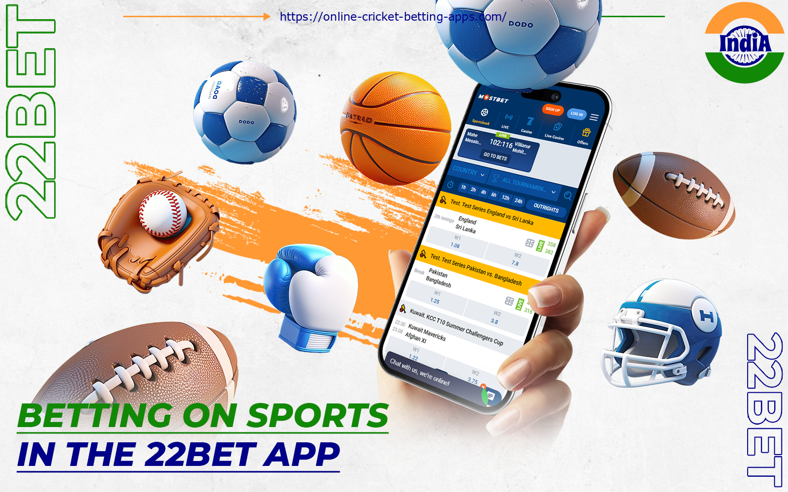 Bookmaker 22bet gives you the opportunity to bet on different sports