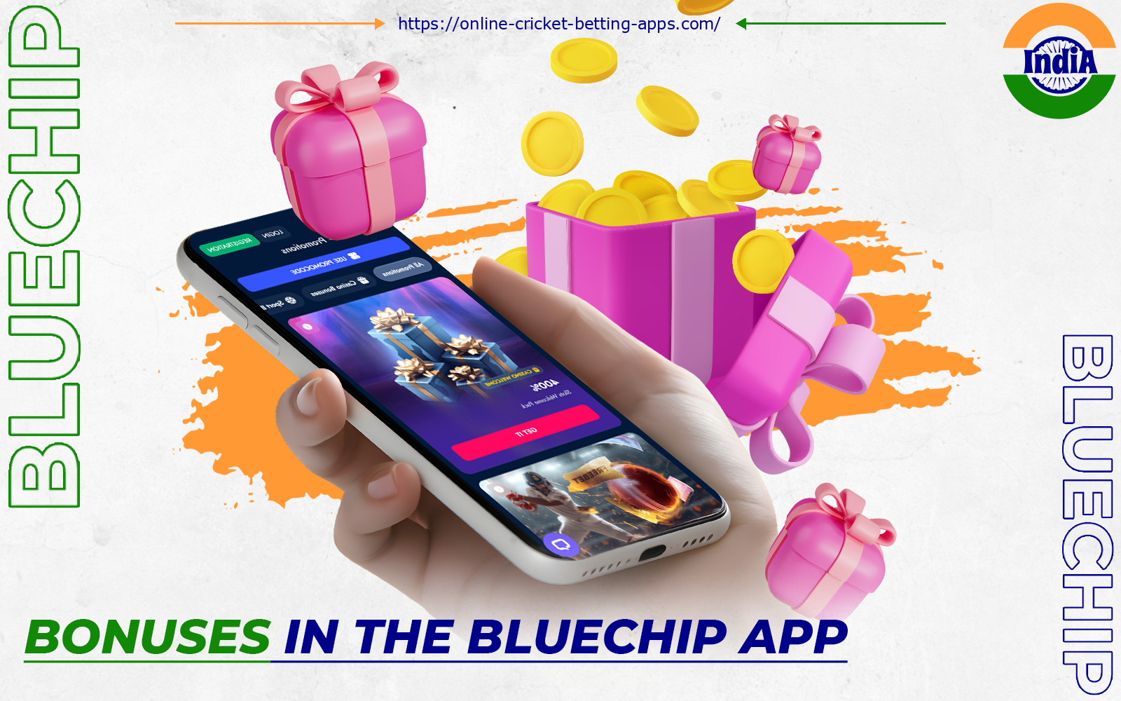 The Bluechip app has bonuses for sports betting and for gambling