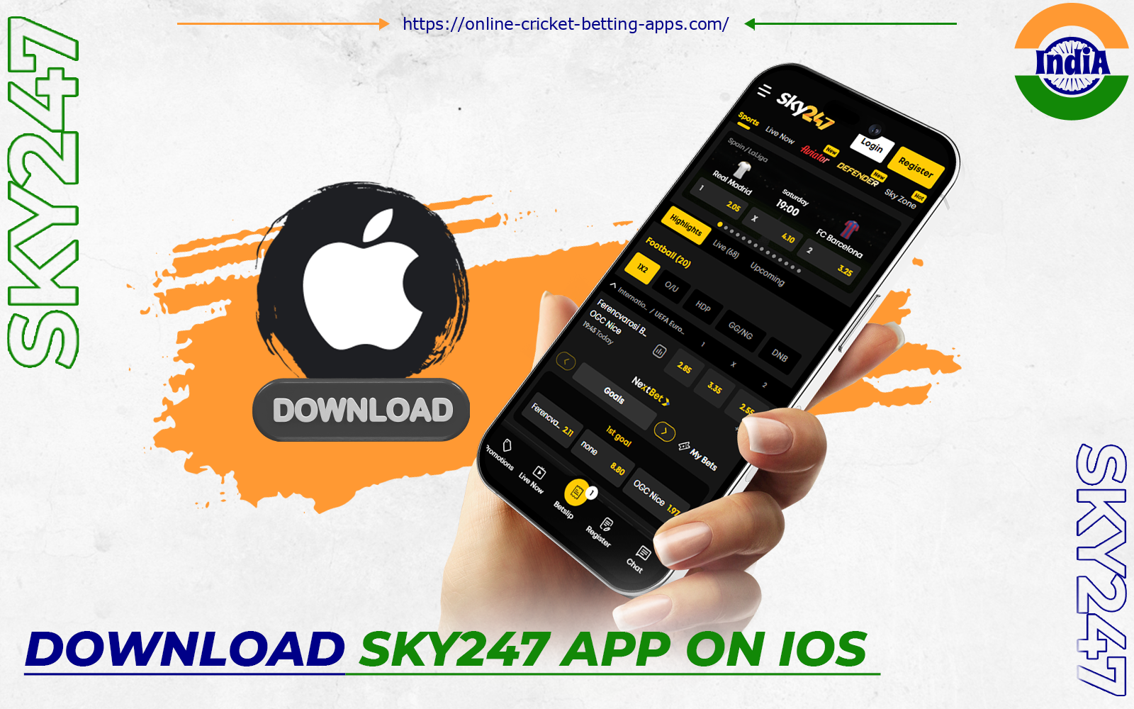 Users can download the Sky247 app for iOS