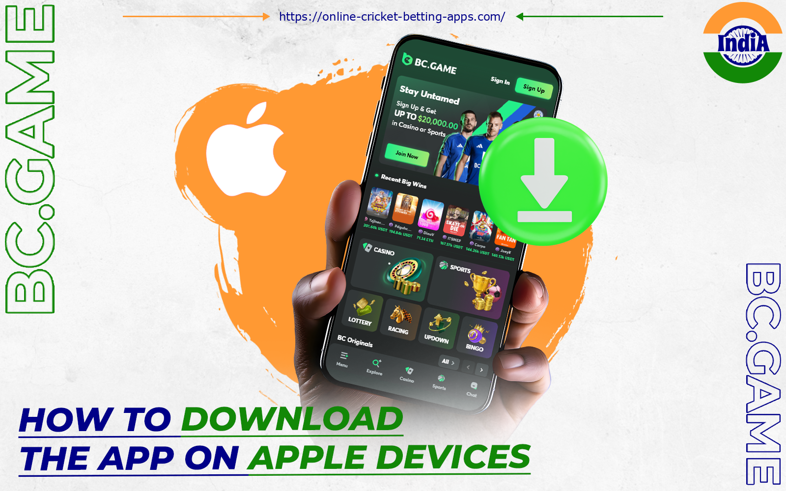 You can download the BC.Game app on Apple devices