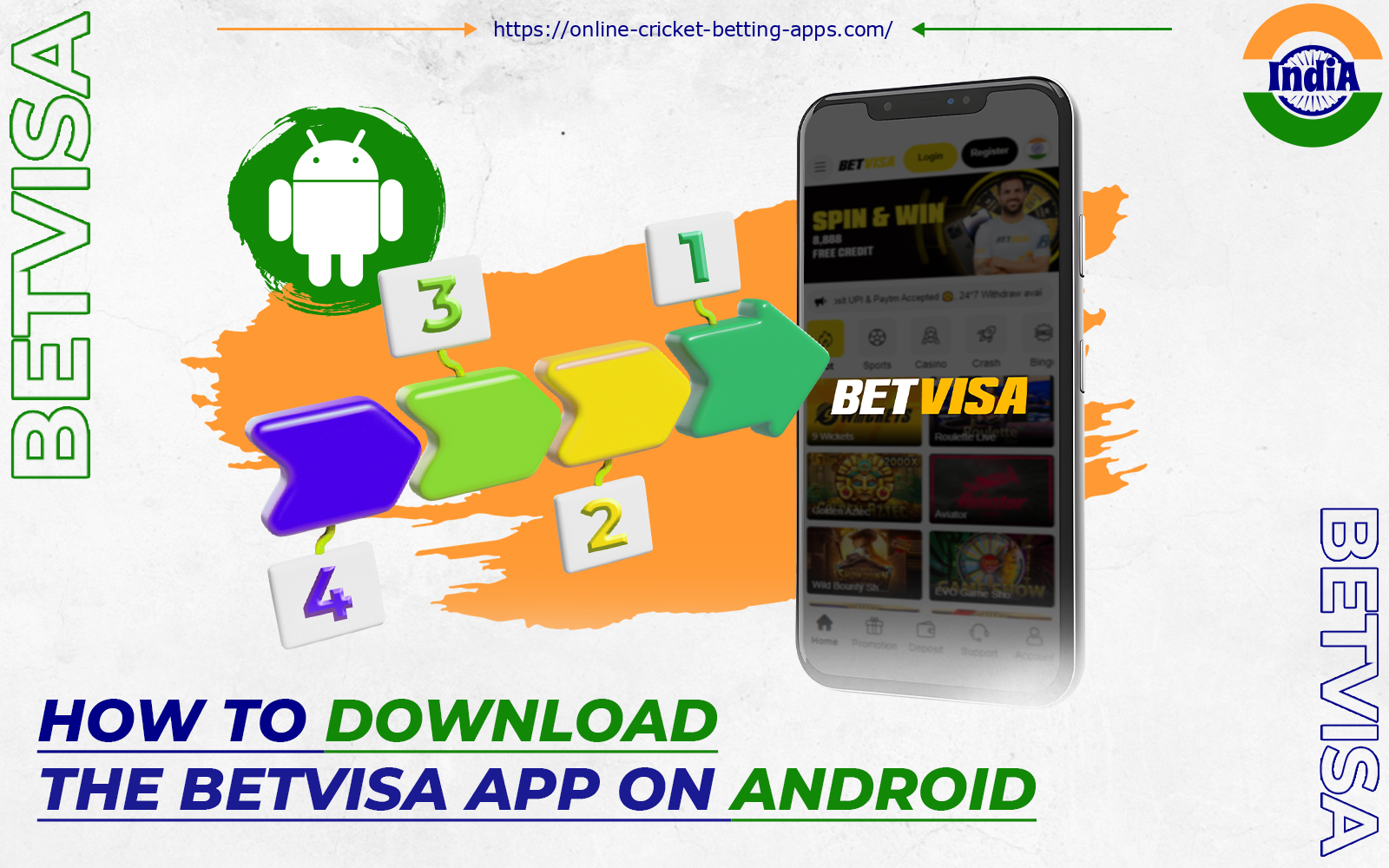 You can download the Betvisa app on Android