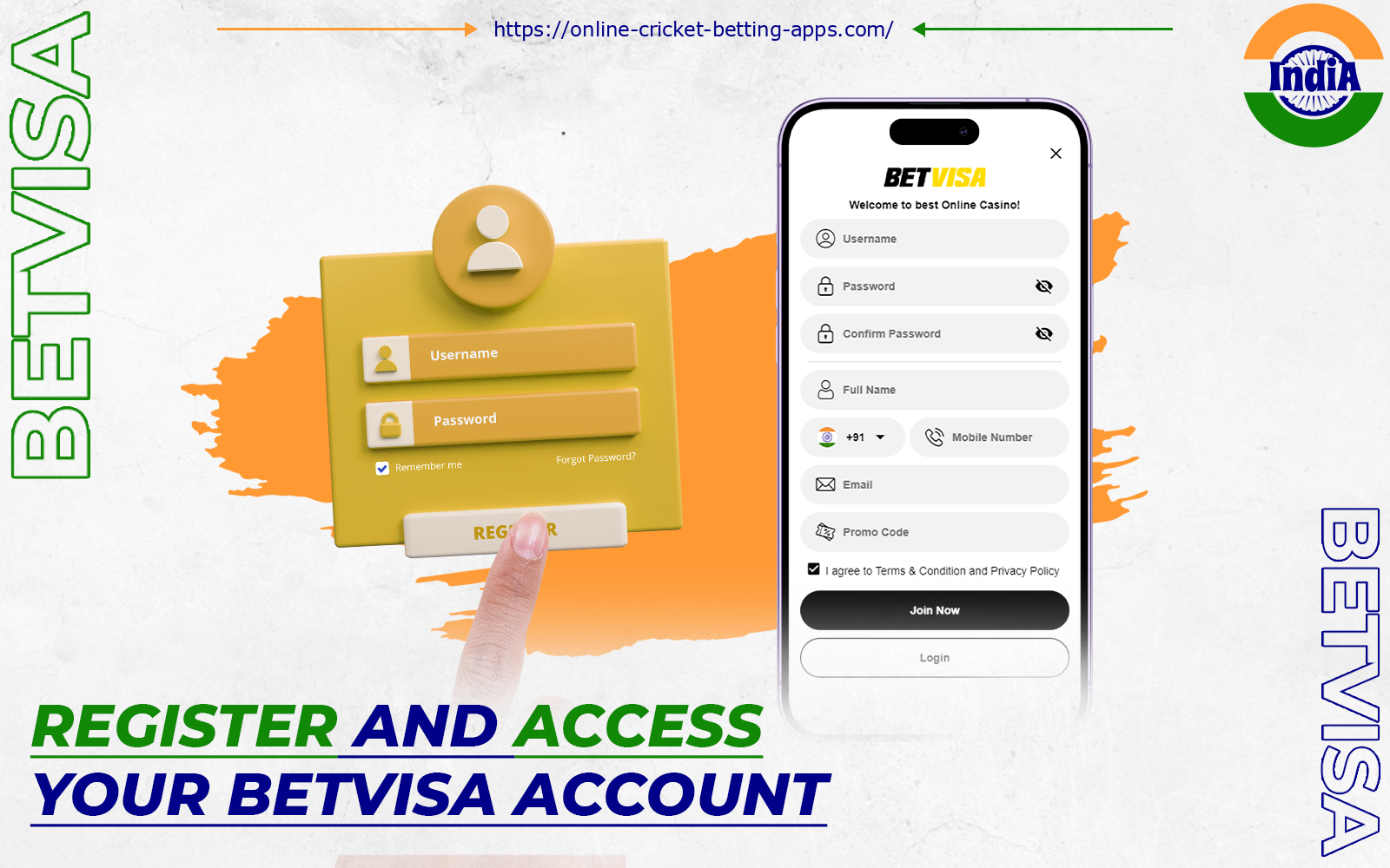 Signing up via the Betvisa app is quite simple