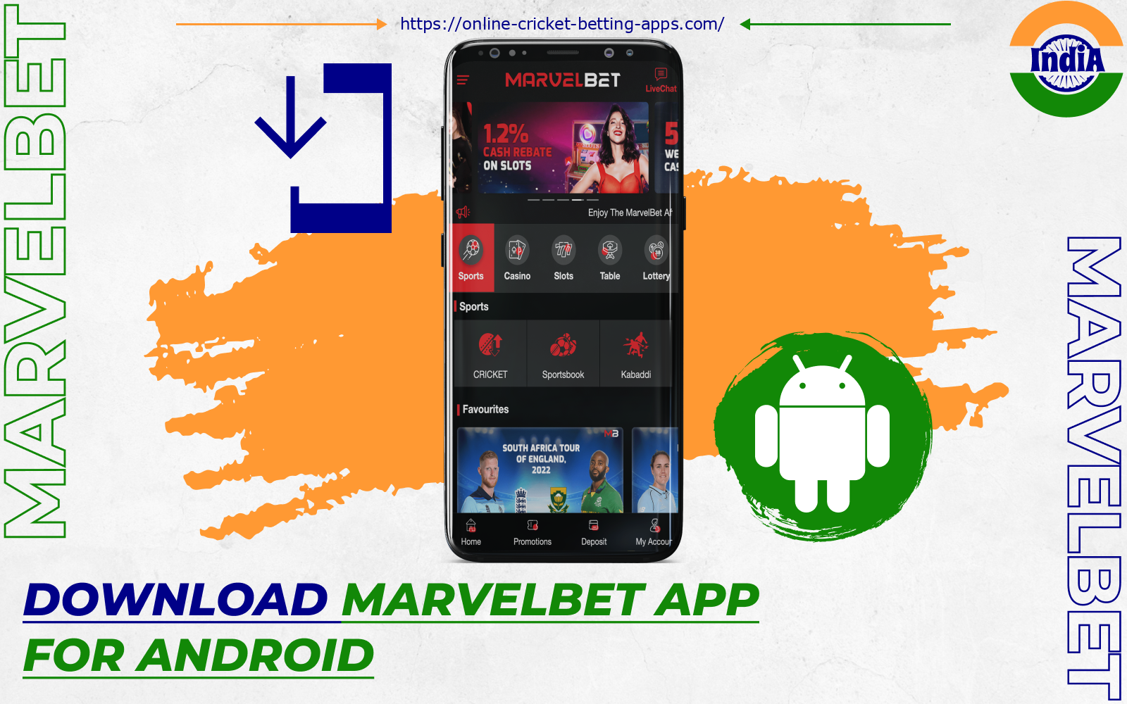 After installing the Marvelbet app on Android, players from India will be able to bet on sports and play games at any time