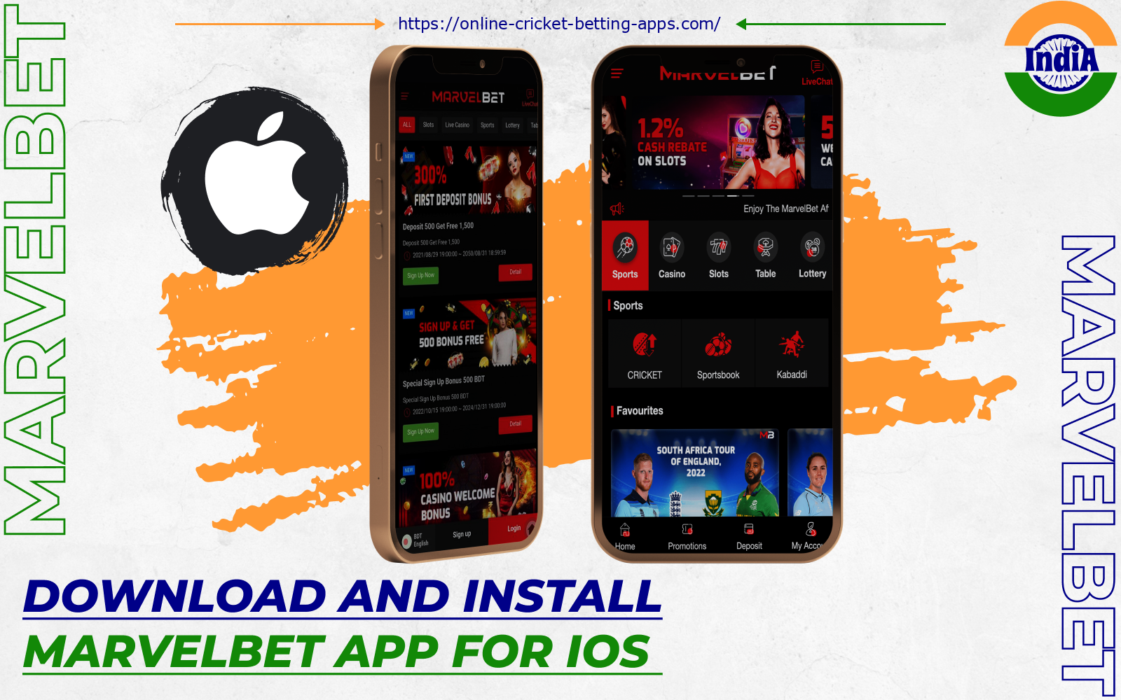 After installing the Marvelbet app on iOS, players from India will be able to bet on any sports and play casino games at any time