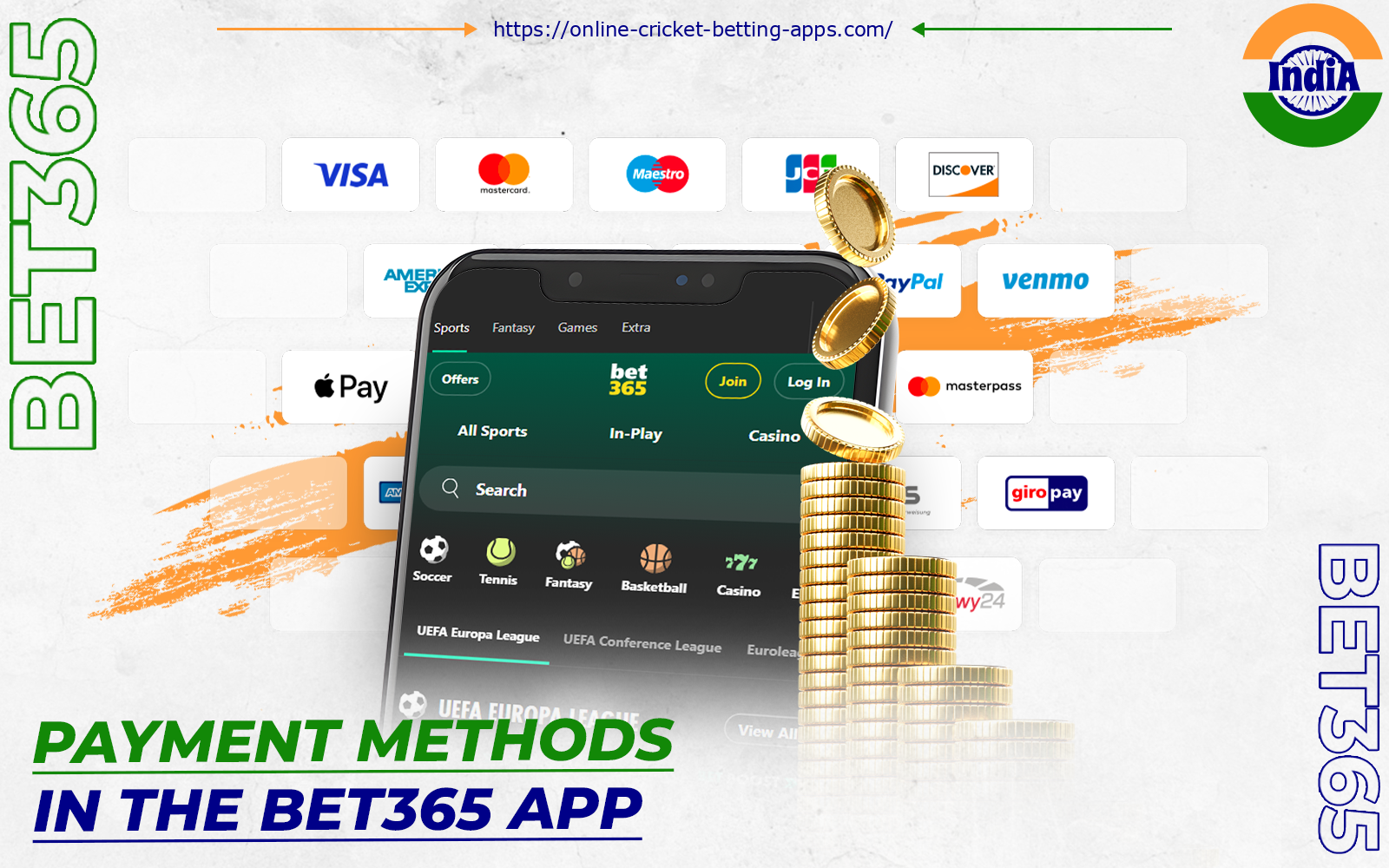 There are different payment systems in the bet365 app