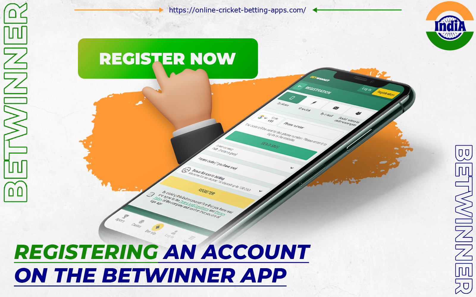 It's easy to register on the Betwinner app