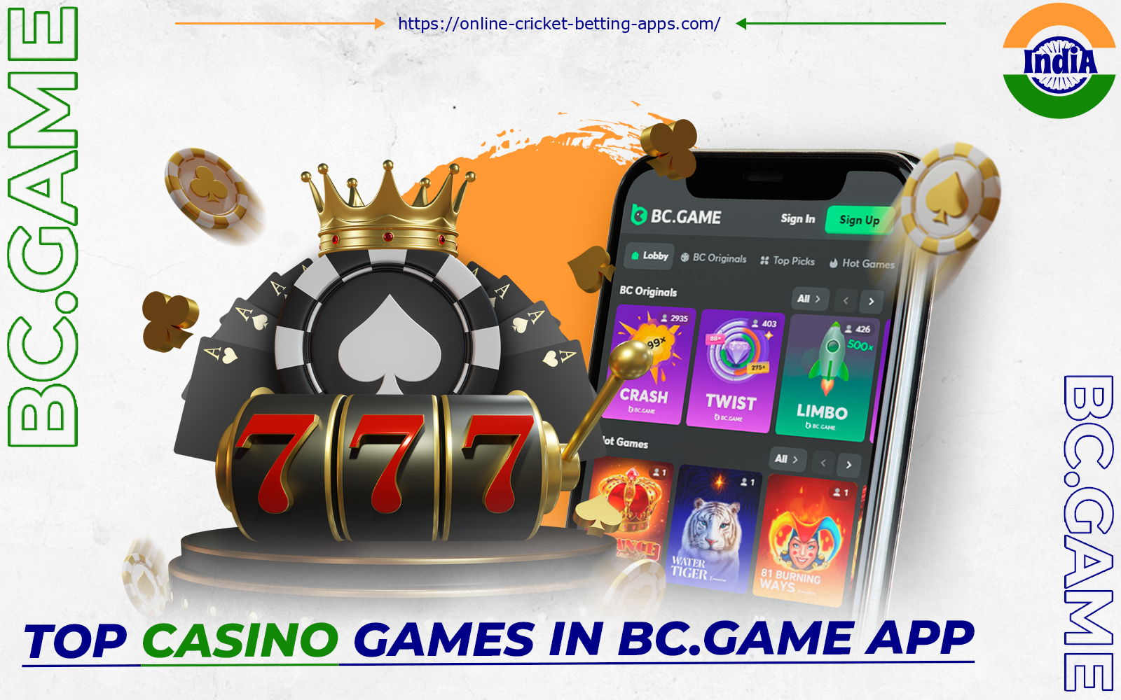 The BC.Game app also provides access to casino games