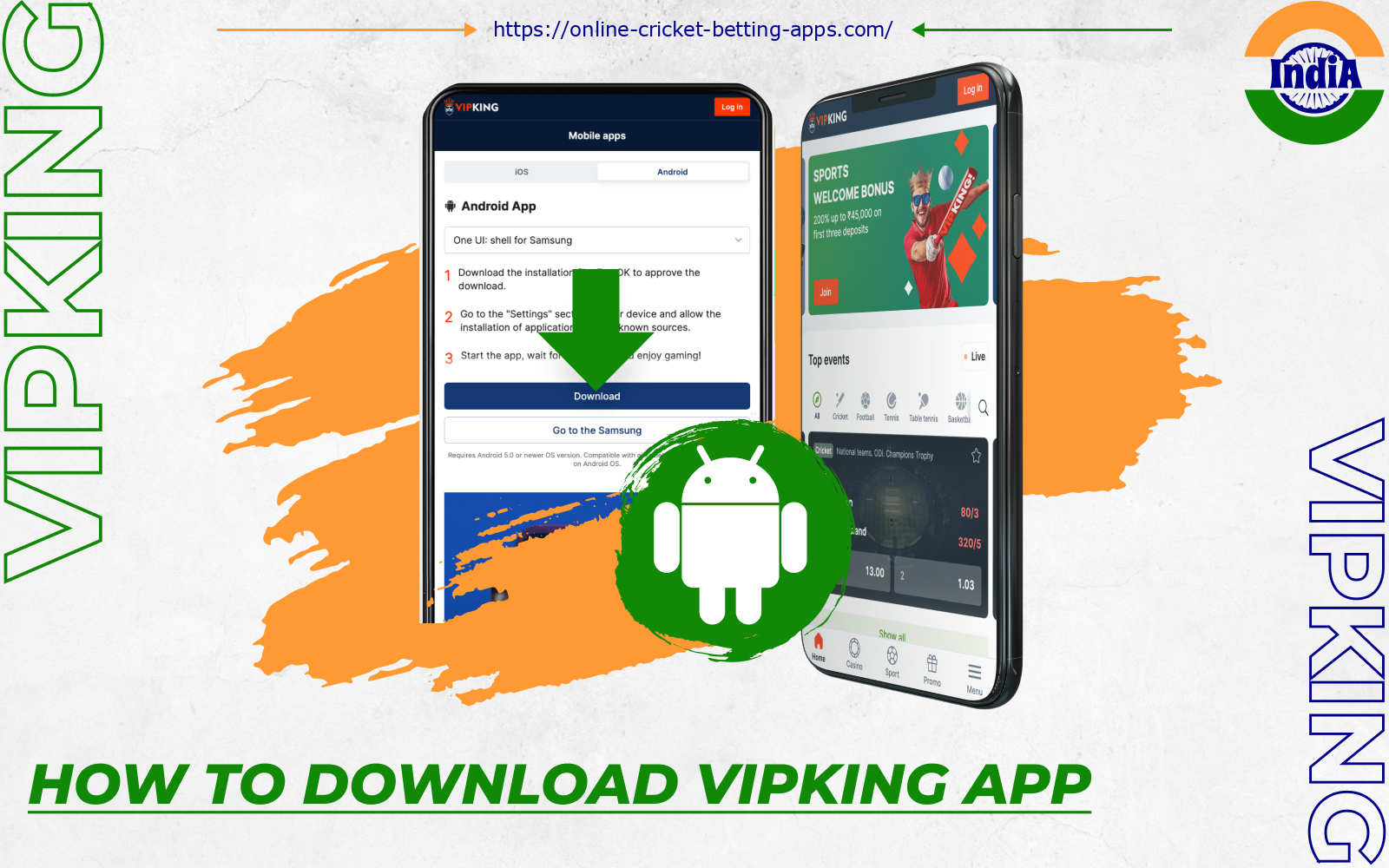 After installing the Vipking Android app, players from India will have full access to all casino features